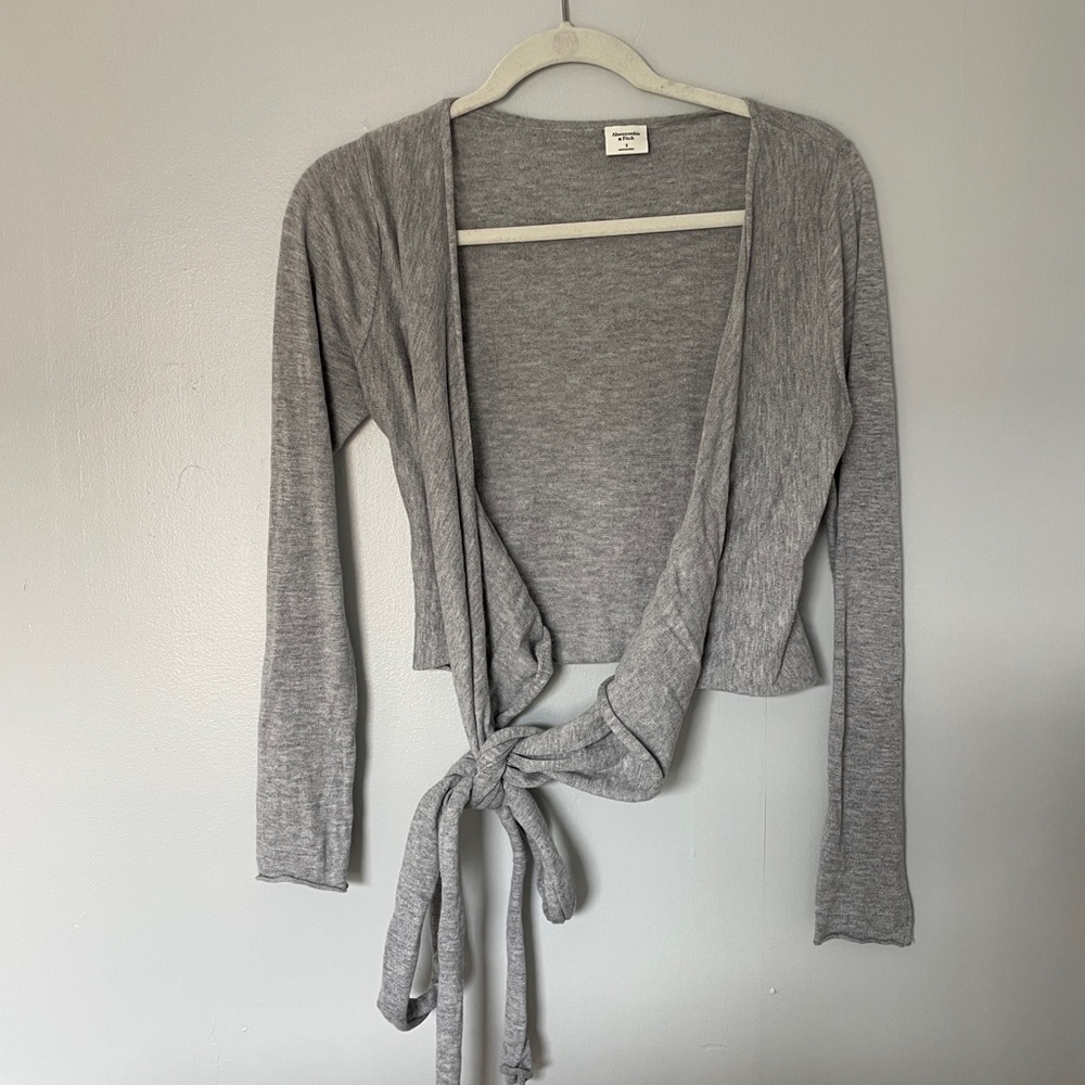 Abercrombie & Fitch long-sleeve wrap sweater top, size small